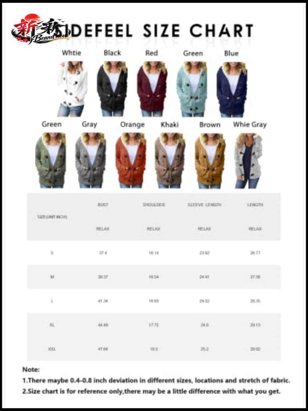 Women's Hooded Cardigan Sweater Fleece Lined Button Down Winter Coat - Picture 6 of 7